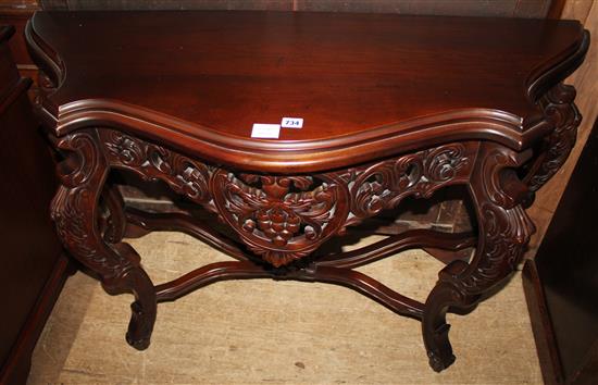 Louis XV style carved mahogany console table